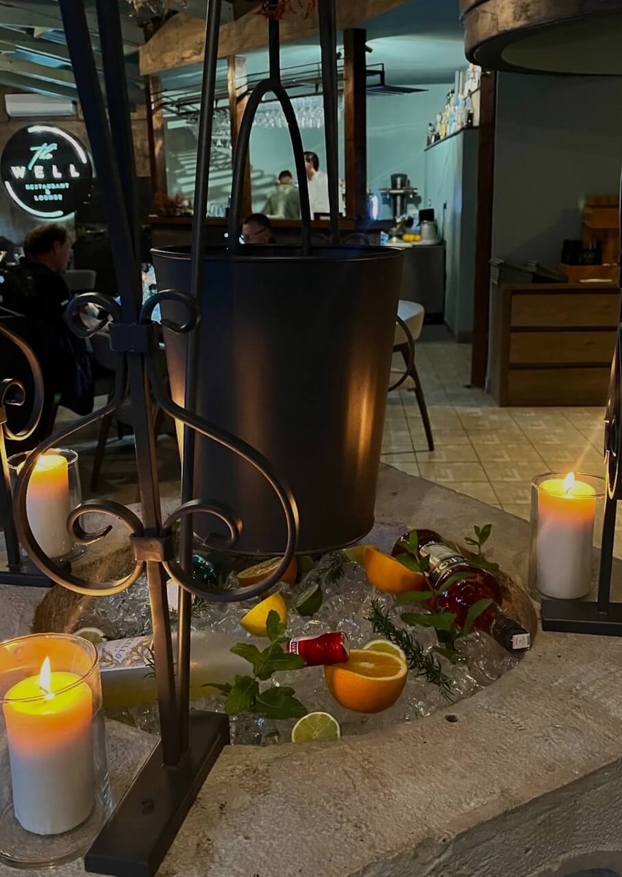 The well at the very heart of the restaurant