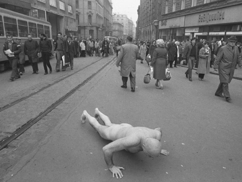 Famous Tomislav Gotovac footprints in Ilica